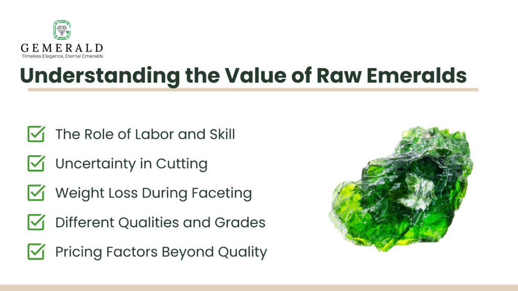 Infographic on Understanding the Value of Raw Emeralds