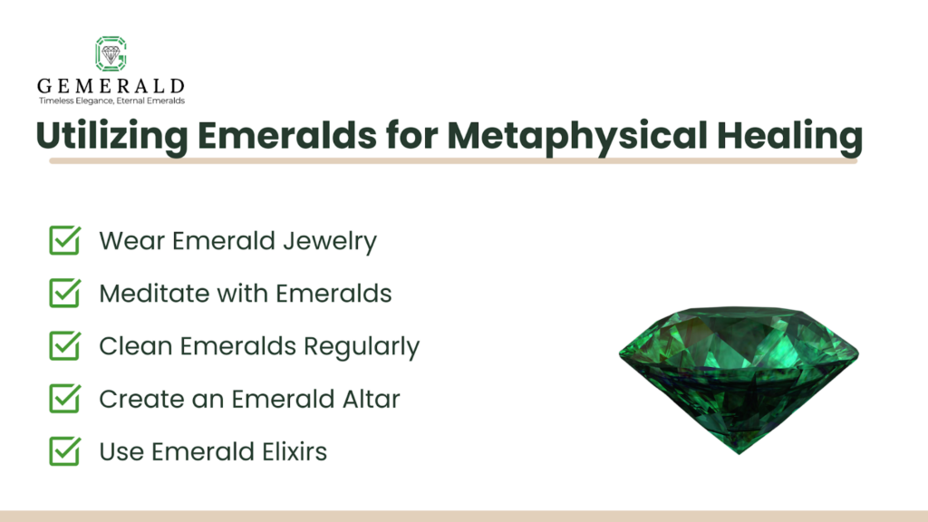 Infographic on Utilizing Emeralds for Metaphysical Healing